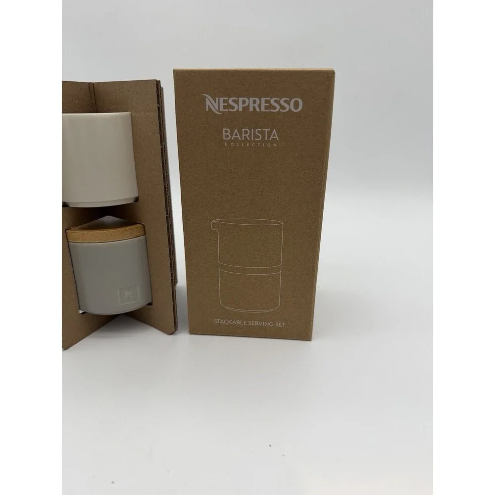 Nespresso Barista Collection Stackable Serving Sugar & Creamer Set New